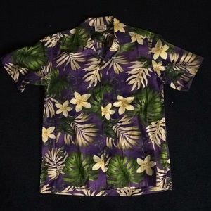Made in Hawaii Purple Hawaiian Button Up Shirt